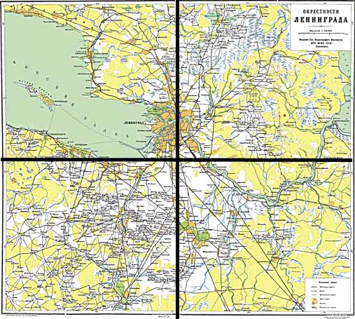 Карта Окрестности Ленинграда