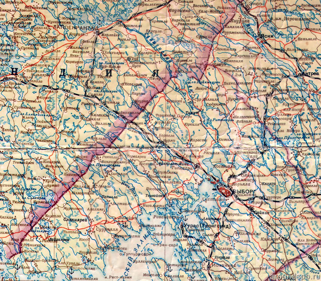 Карта границы 1940 года