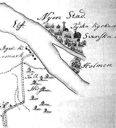 Город Ниен и начало дороги на Нарву. 1688 г.