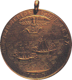 Медаль в память победы при устье реки Невы. 1703 г.
