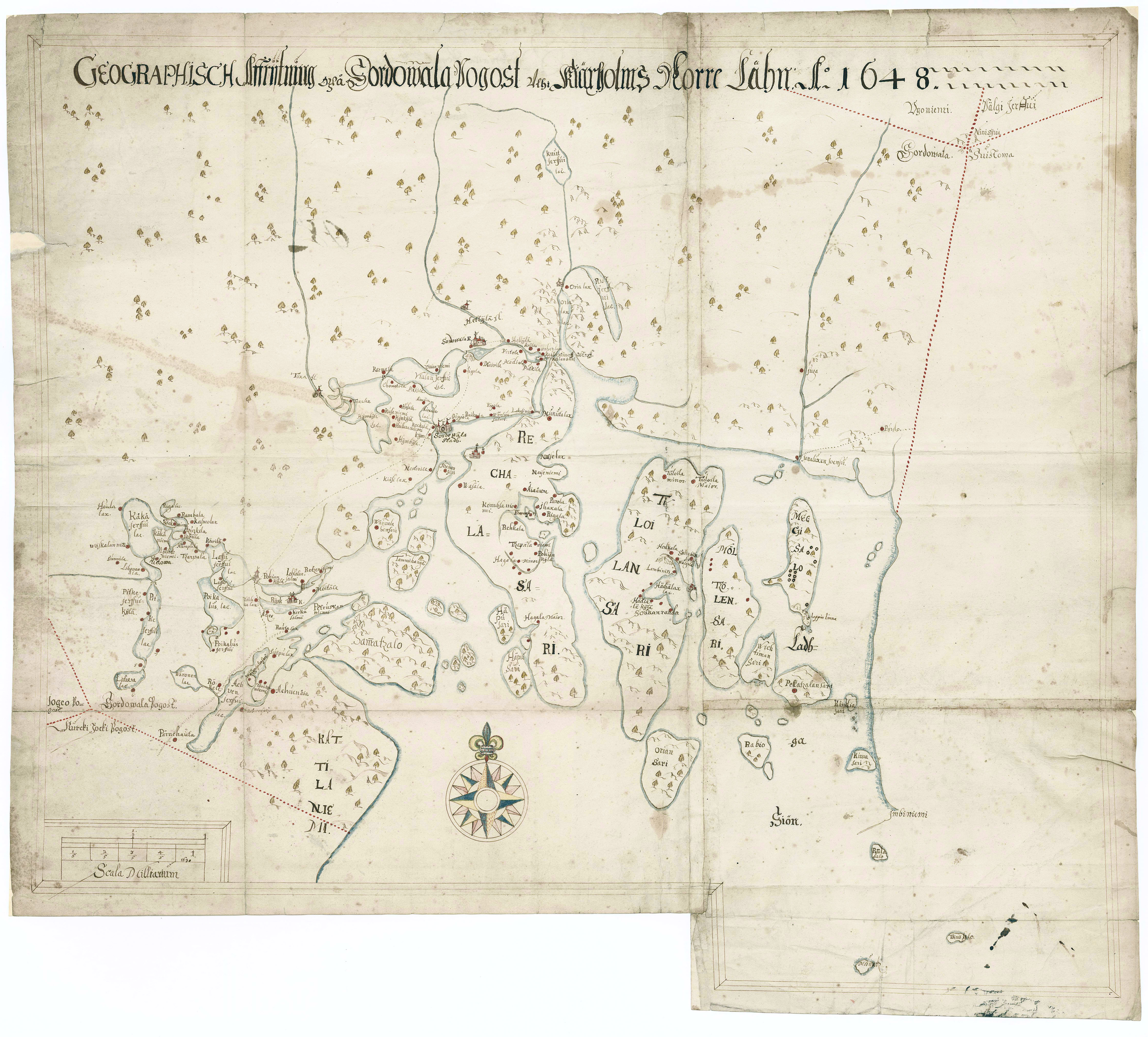Карты Окрестностей Петербурга: Сортавальский погост - 1648