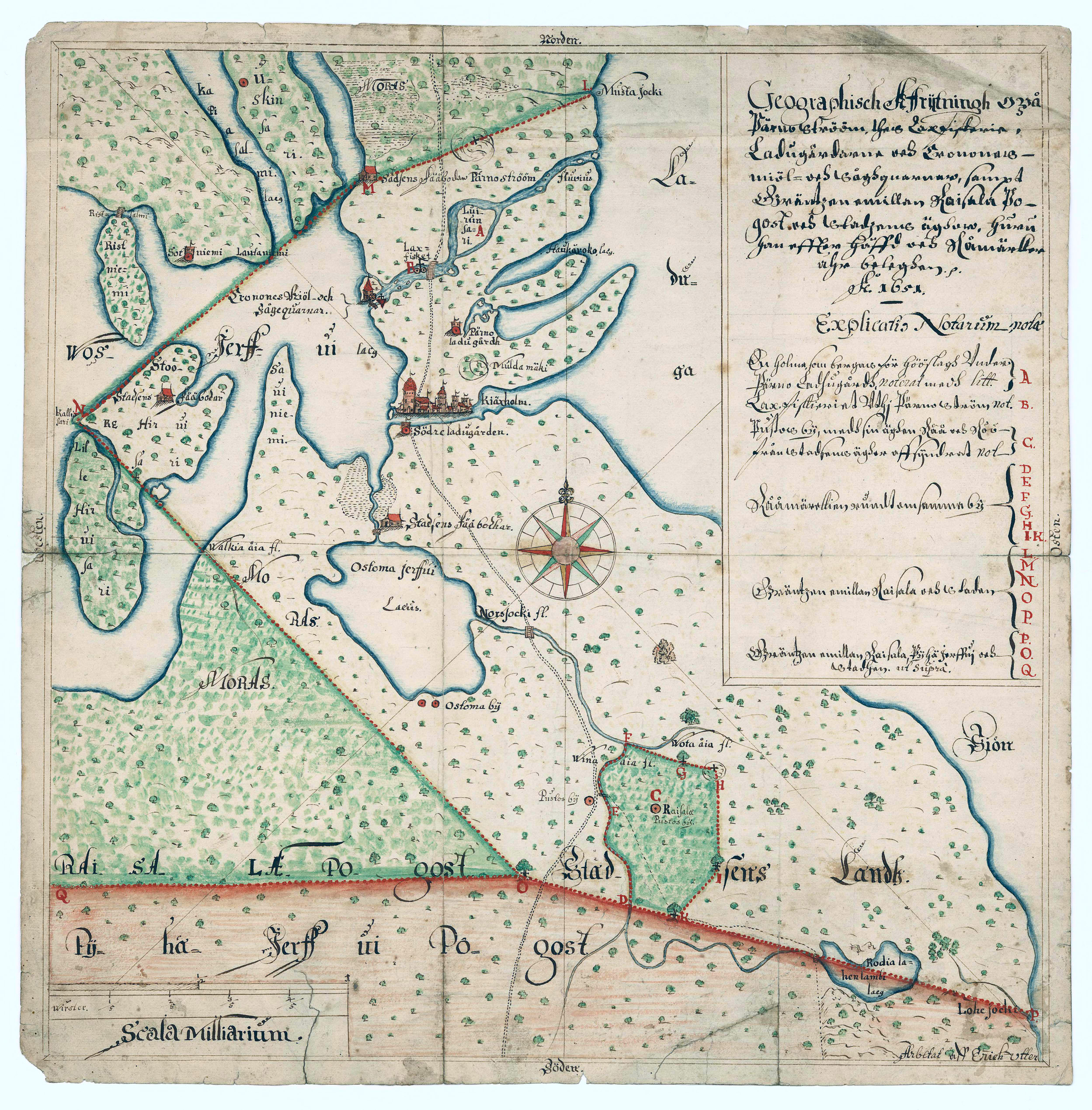 Карты Окрестностей Петербурга: Кексгольм и окрестности - 1651