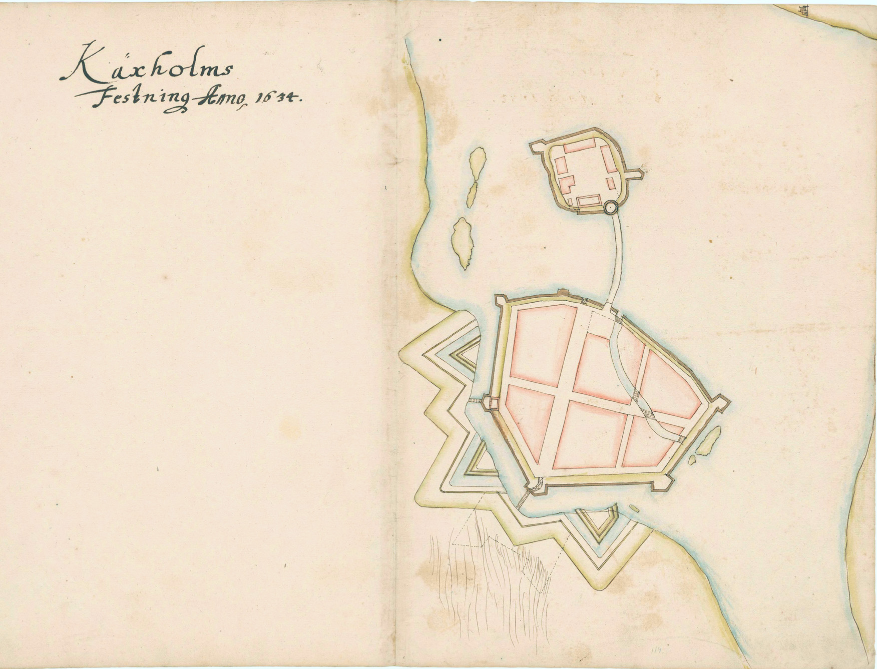 Карты Окрестностей Петербурга: Крепость Кексгольм - 1634