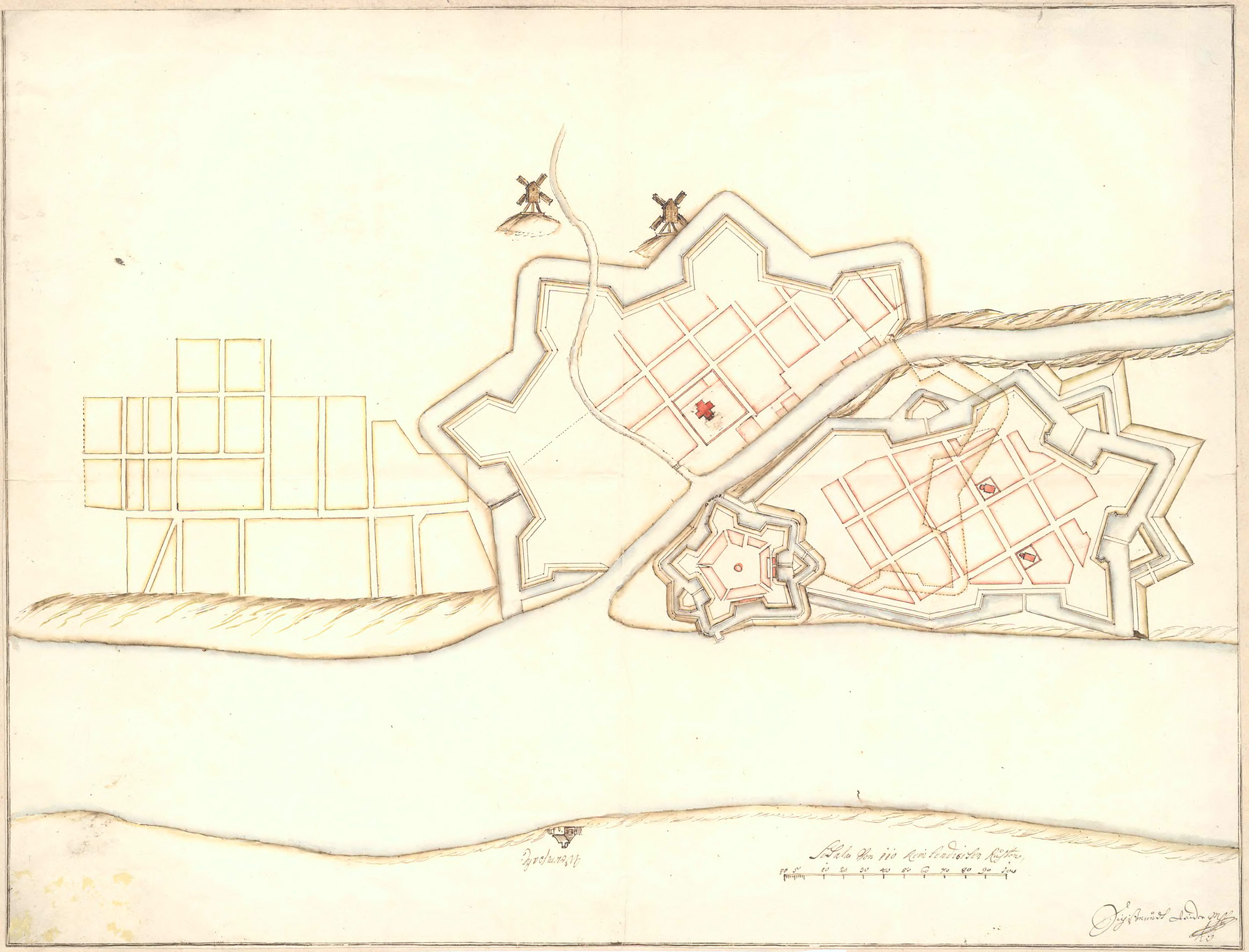Карты Окрестностей Петербурга: Крепость Ниеншанц - 1681