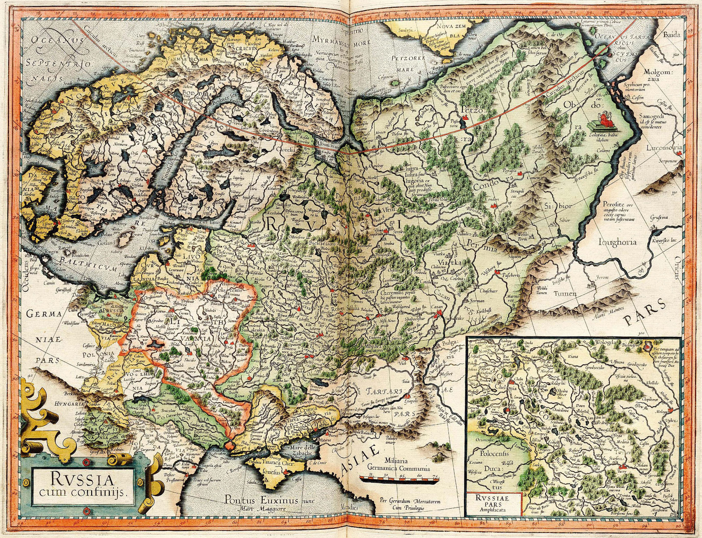 Карта России Герарда Меркатора. 1595  год.