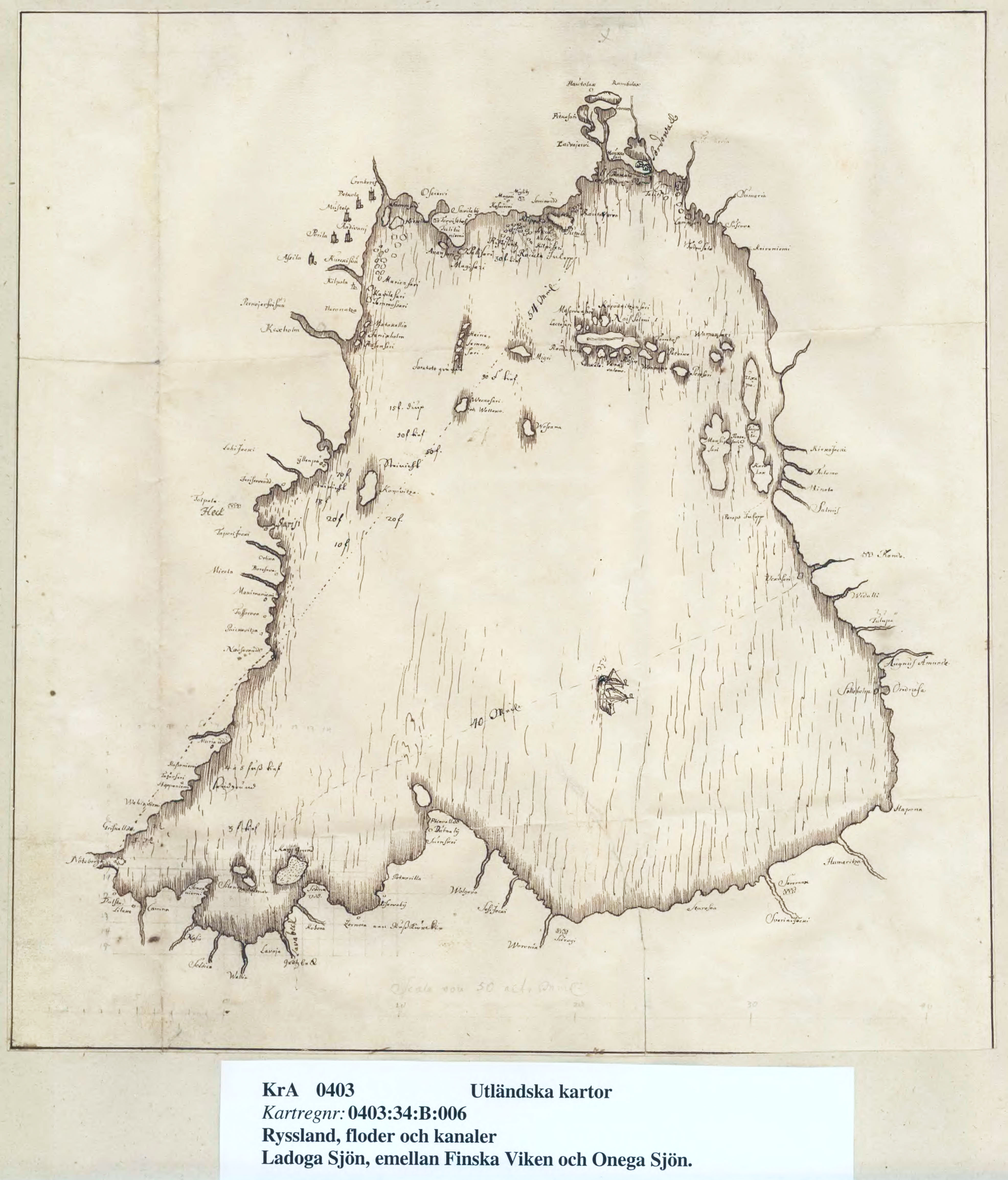 Карты Окрестностей Петербурга: Озеро Ладога - 1690