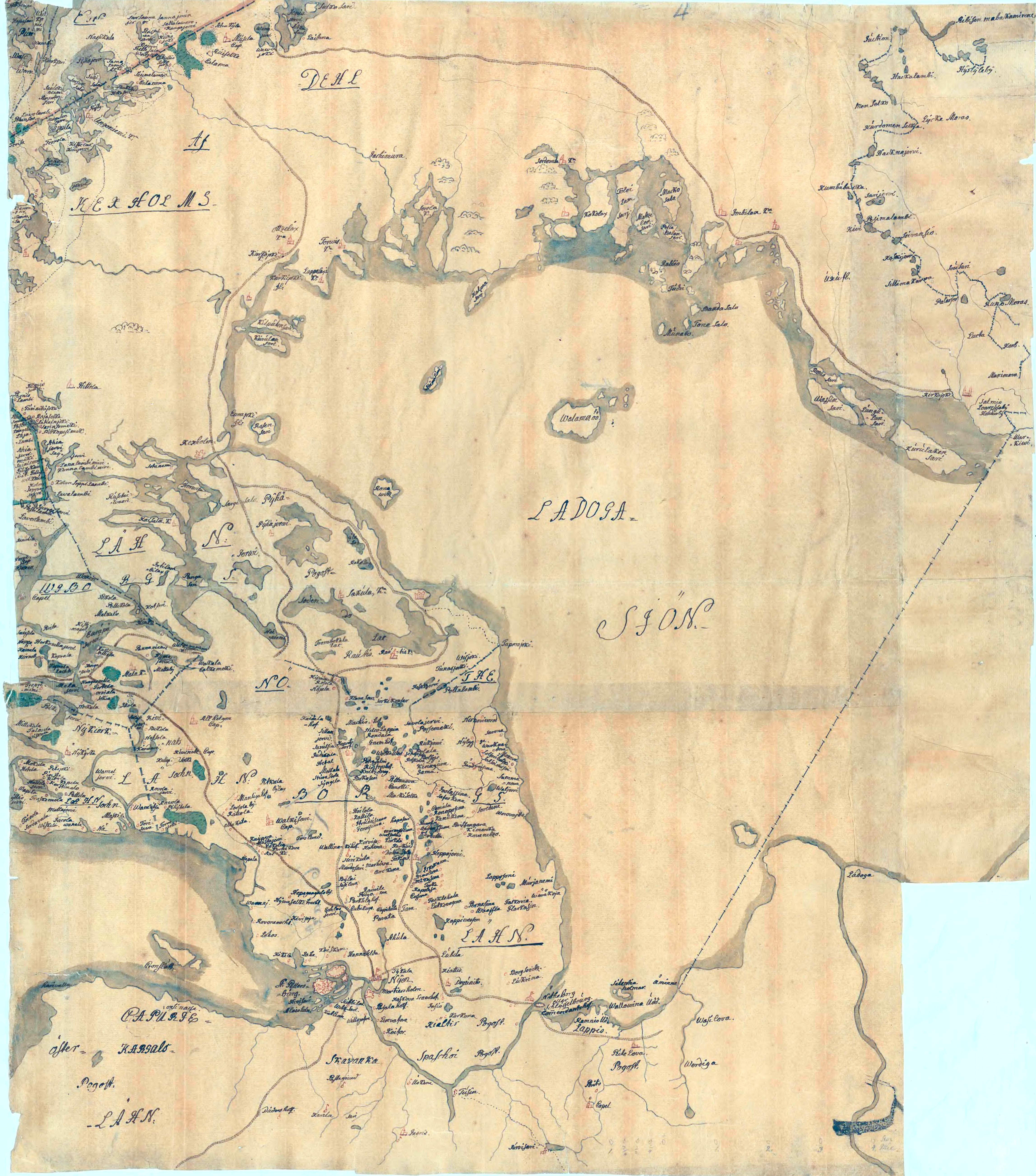 Карты Окрестностей Петербурга: Нотеборгский лен и Приладожье. После 1703 года - 0