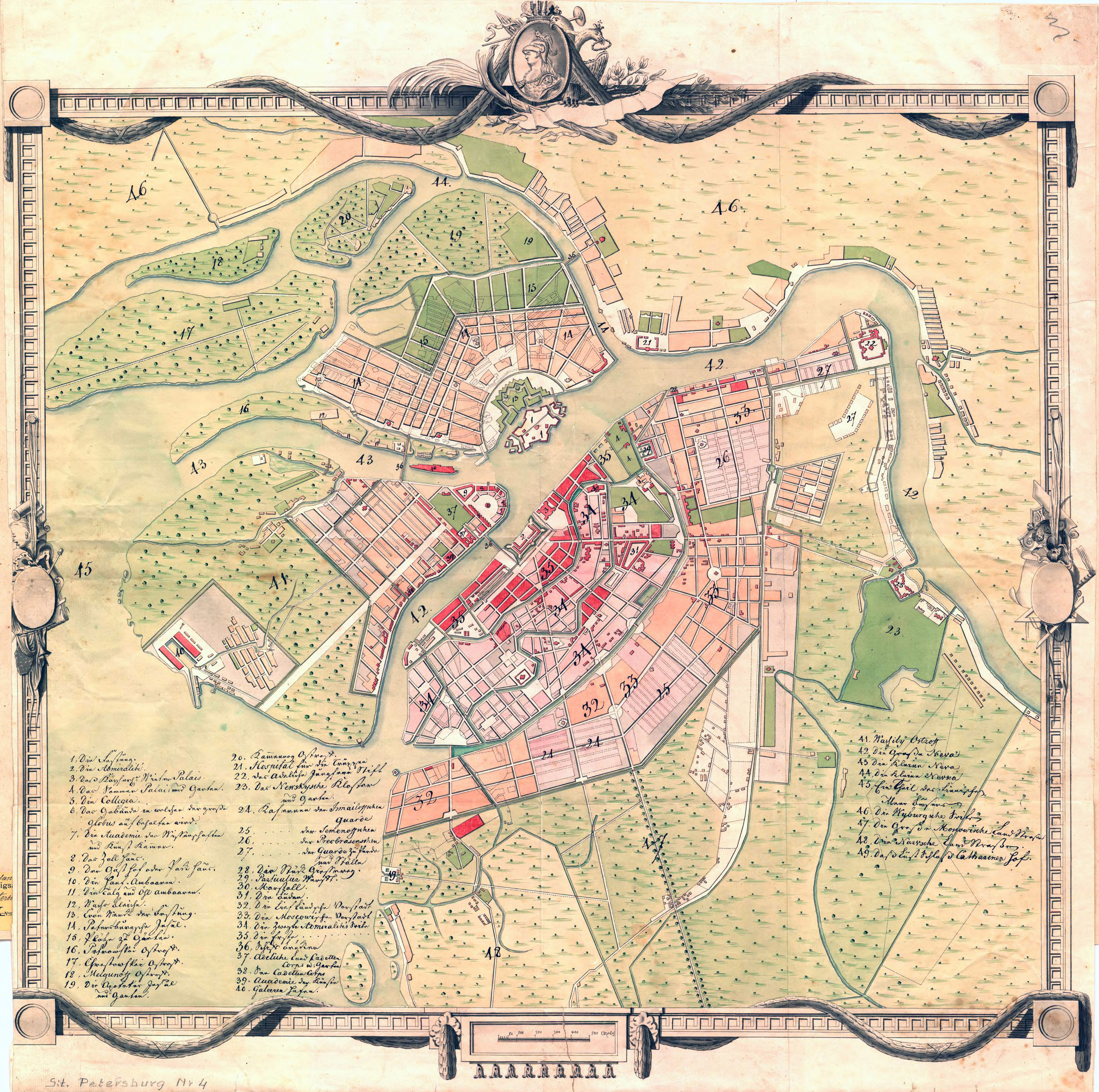 Карты Окрестностей Петербурга: План Санкт-Петербурга - 1776